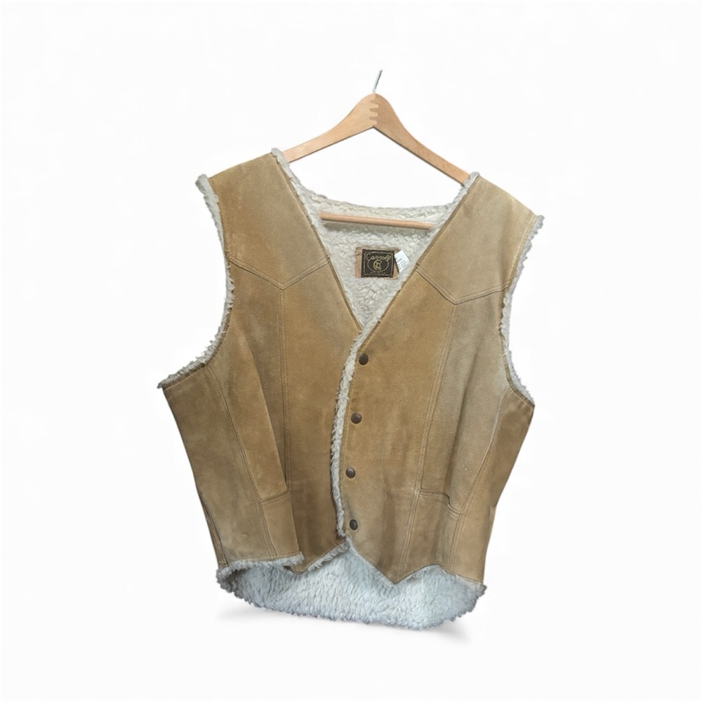 Vintage Carroll Suede Leather Sherpa Vest